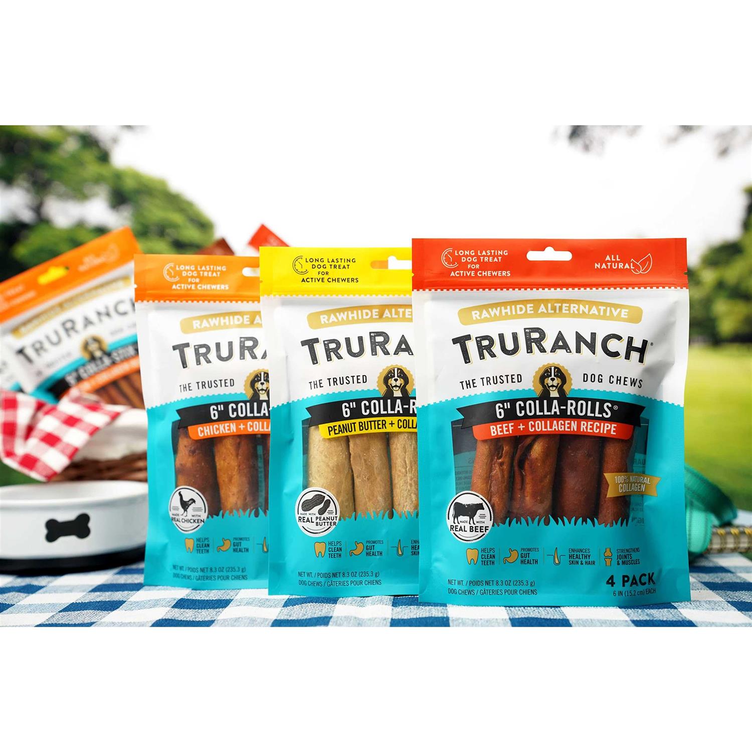 TruRanch 6 Colla-Rolls Beef + Collagen Recipe Dog Chews - Healthber