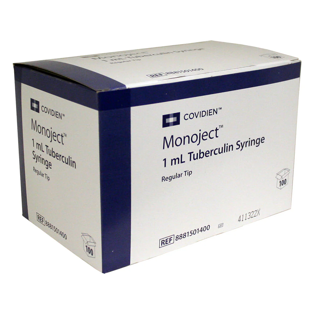 Rx Monoject Syringe, 1 cc TB, Box of 100 - Healthber
