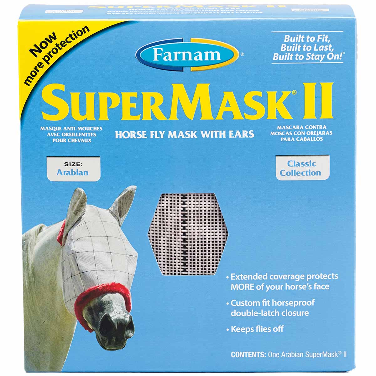 Farnam SuperMask II Horse Fly Mask with Ears - Healthber