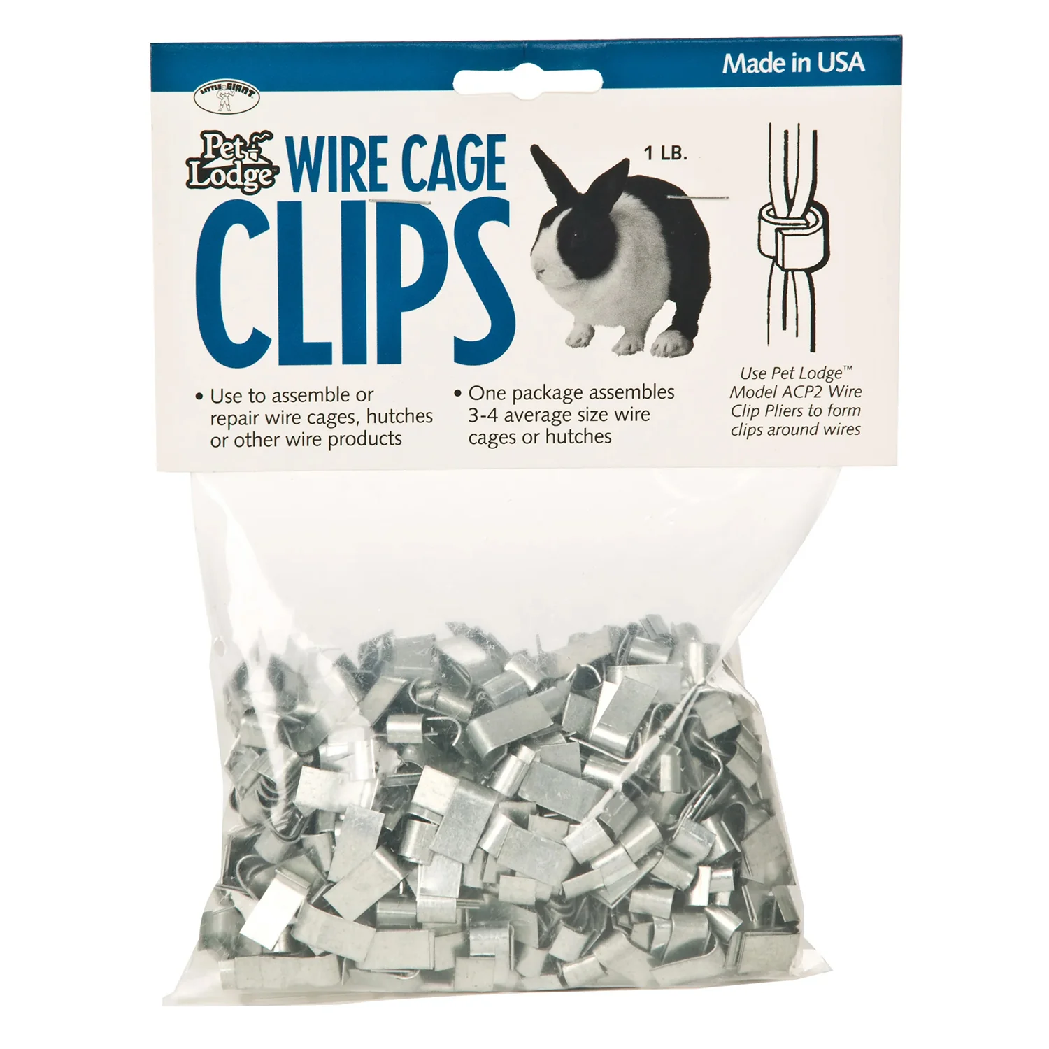 Cage Clips (J Clips), 1 lb pkg - Healthber
