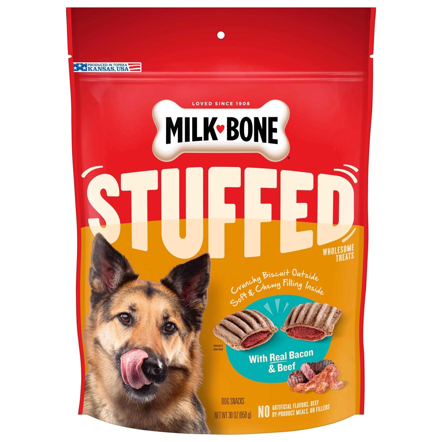 Milk-Bone Stuffed Dog Treats Bacon & Beef - Healthber