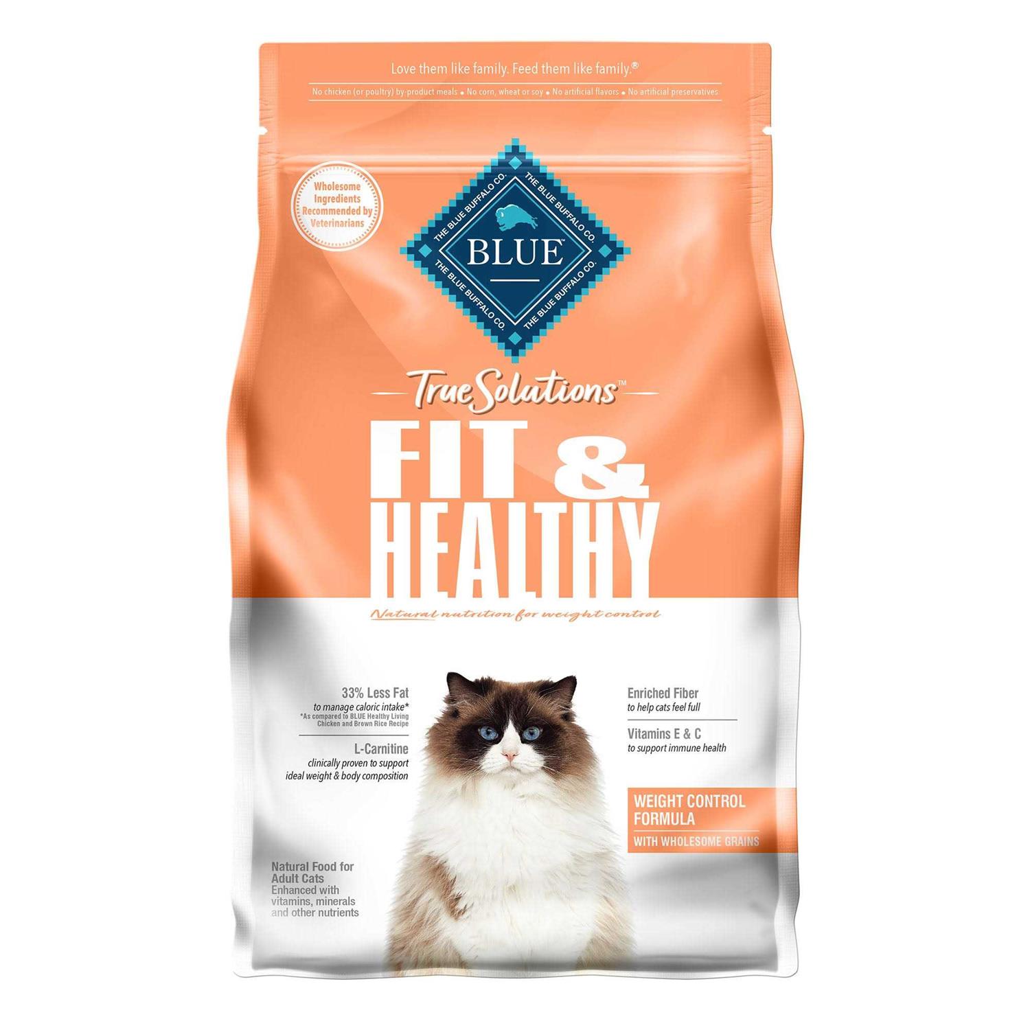 Blue Buffalo True Solutions Fit & Healthy Weight Control Formula Adult Dry Cat Food - Healthber