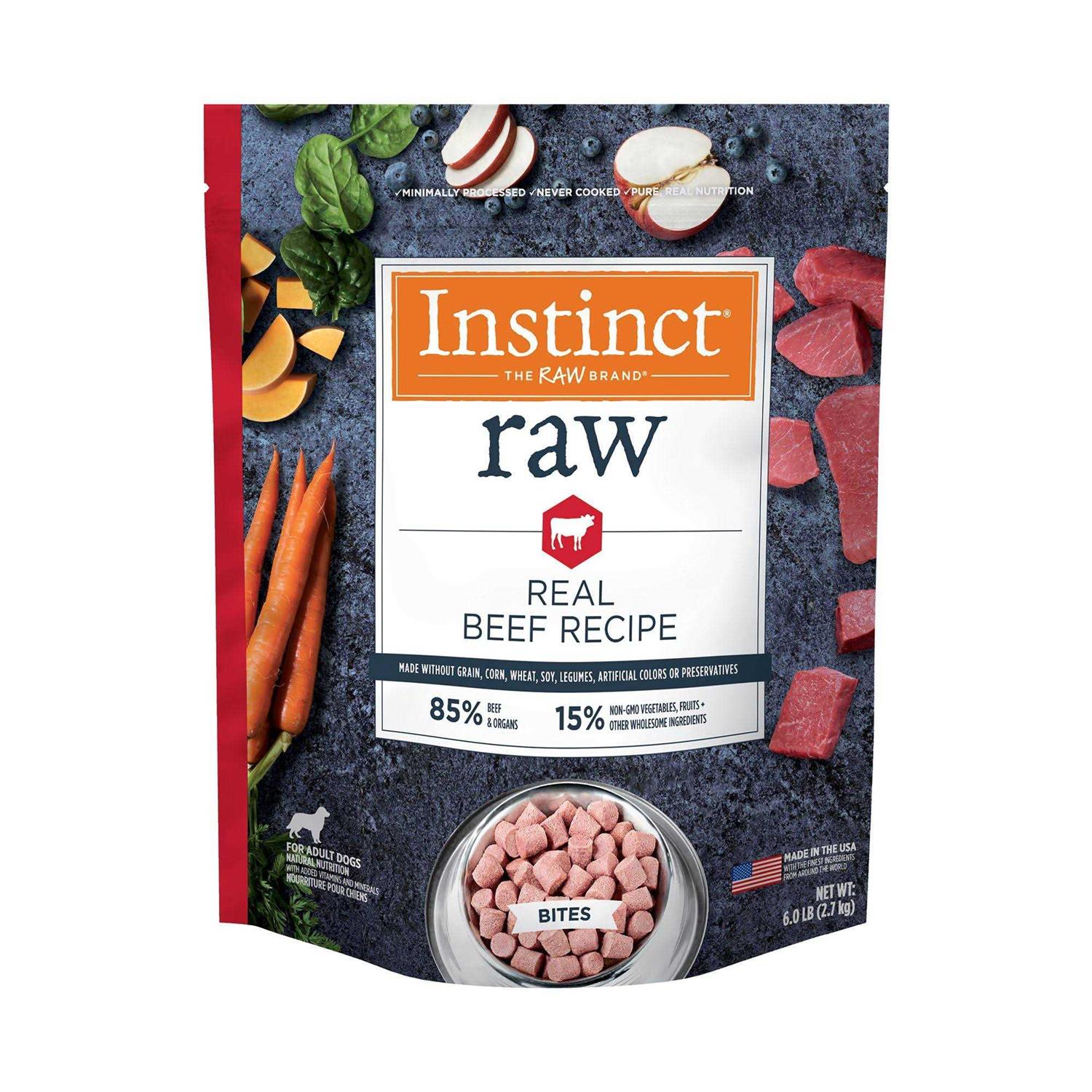 Instinct Frozen Raw Bites Grain Free Real Beef Recipe Dog Food - Healthber