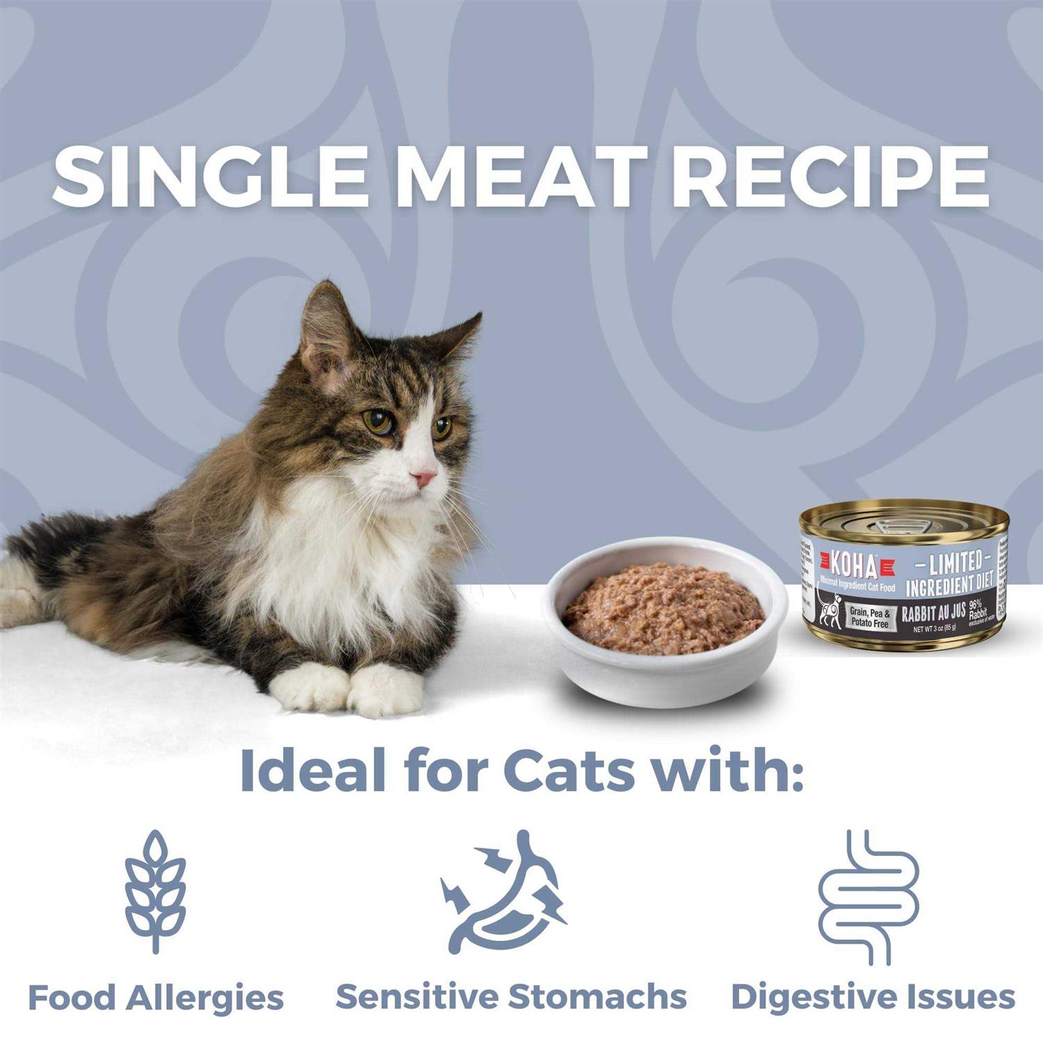 Koha Limited Ingredient Diet Rabbit Pate for Cats Single Meat Wet Cat Food for Sensitive Stomachs - Healthber