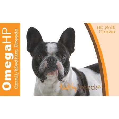Healthy Breeds Omega HP Fatty Acid Skin & Coat Support Soft Chews Dog Supplement, 90 count, French Bulldog - Healthber