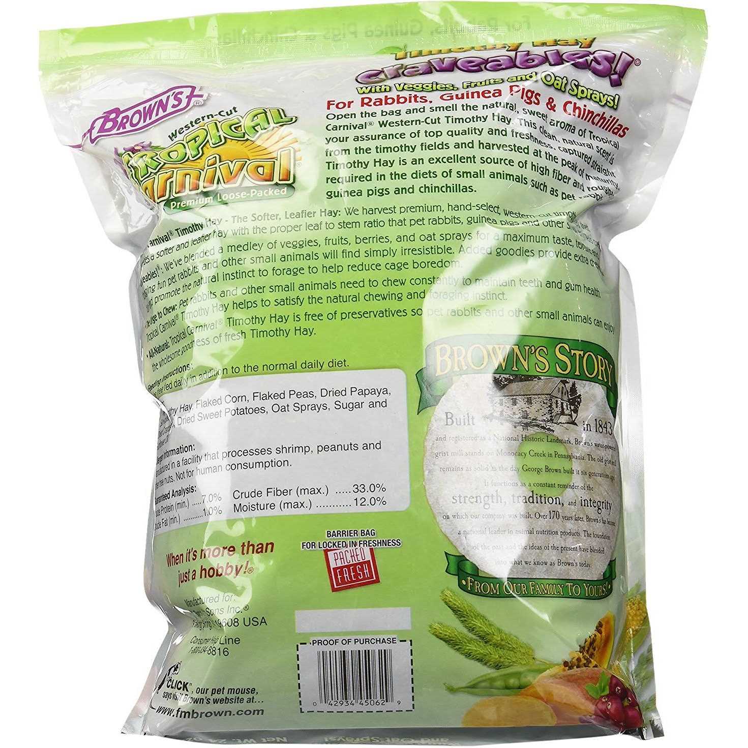 Brown’s Tropical Carnival Timothy Hay Craveables - Healthber