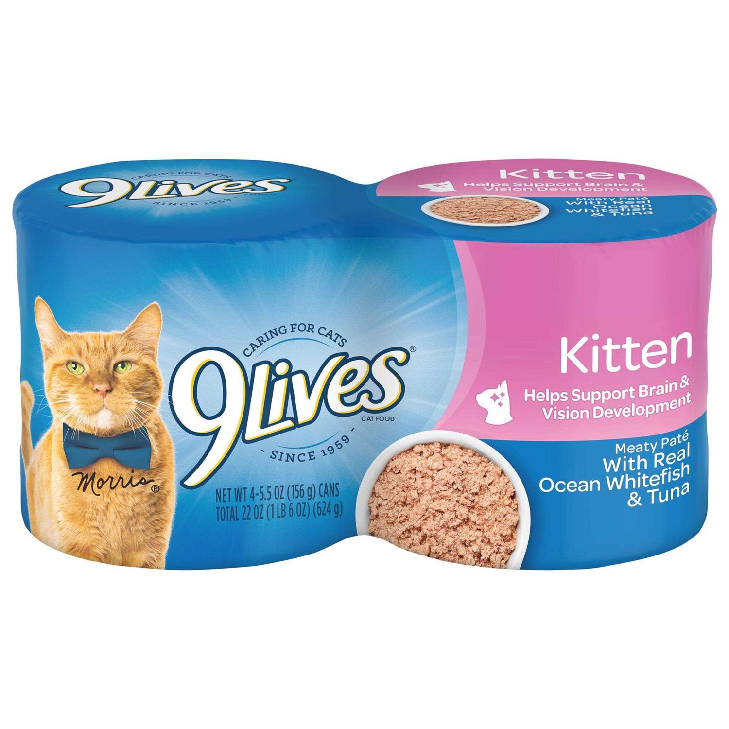 9Lives Wet Kitten Food Meaty Pat With Real Ocean Whitefish & Tuna - Healthber