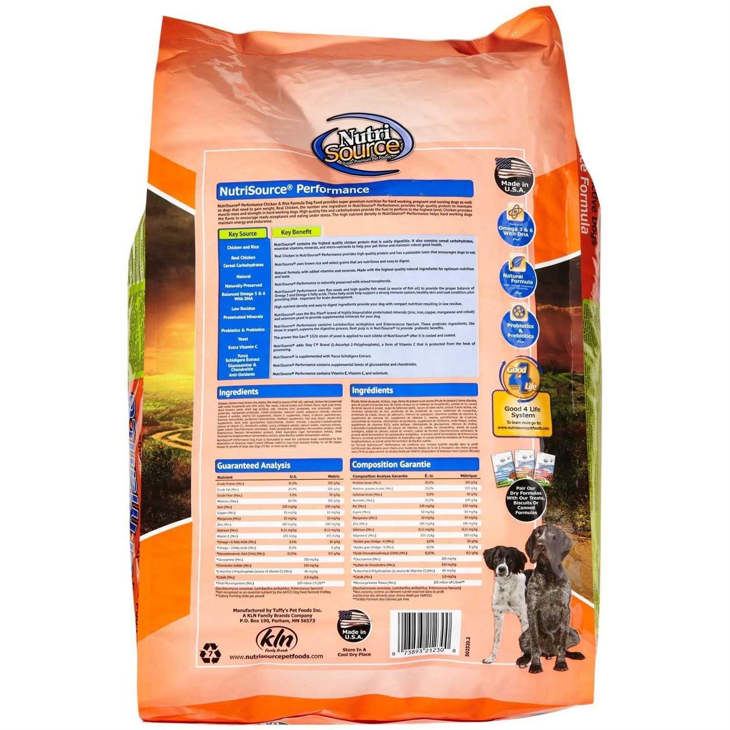 NutriSource Performance Chicken & Rice Dry Dog Food - Healthber