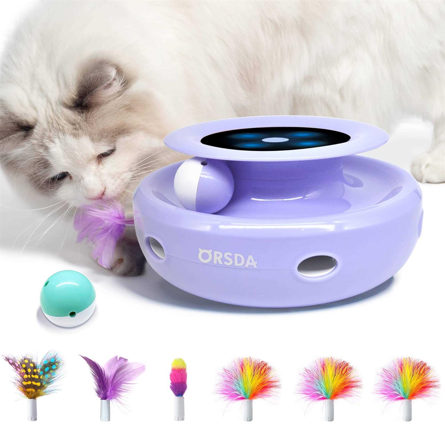 Cat Toys Orsda 2-in-1 Interactive Cat Toys for Indoor Cats Automatic Cat Toy Balls - Healthber