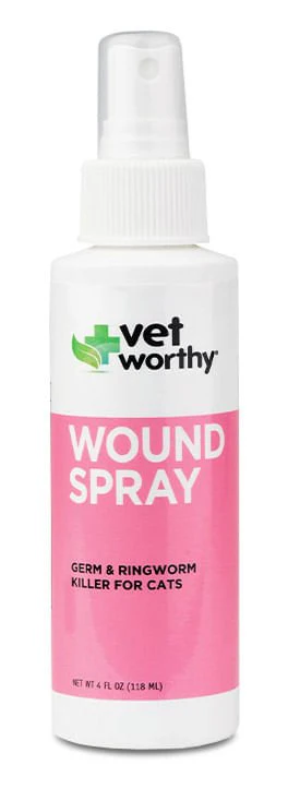 Vet Worthy Wound Spray for Cats, 4 oz - Healthber
