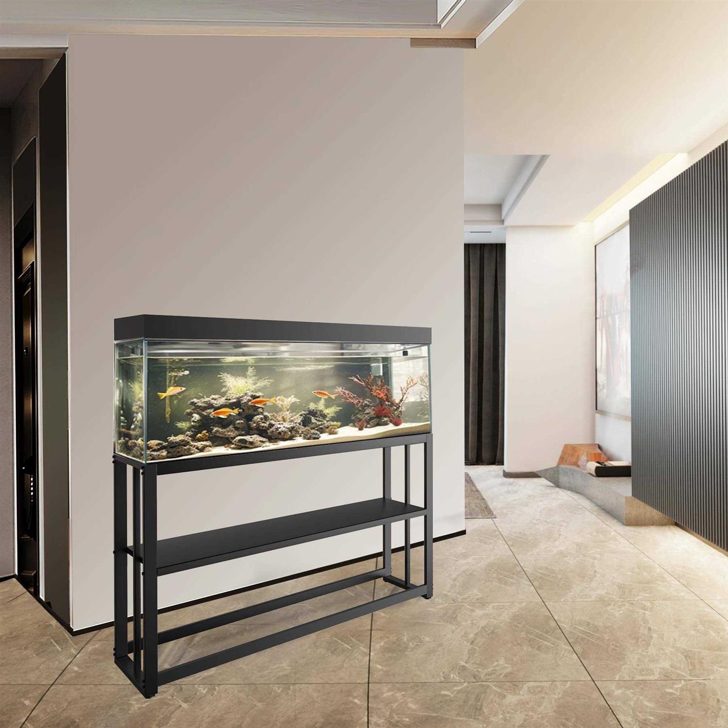 Akenow 55-75 Gallon Fish Tank Stand with Storage Shelf, 48.5 x14.9 x 29.2 Inch Aquarium Stand, Turtle Tank, Reptile Terrariums and Breeder Tank - Healthber
