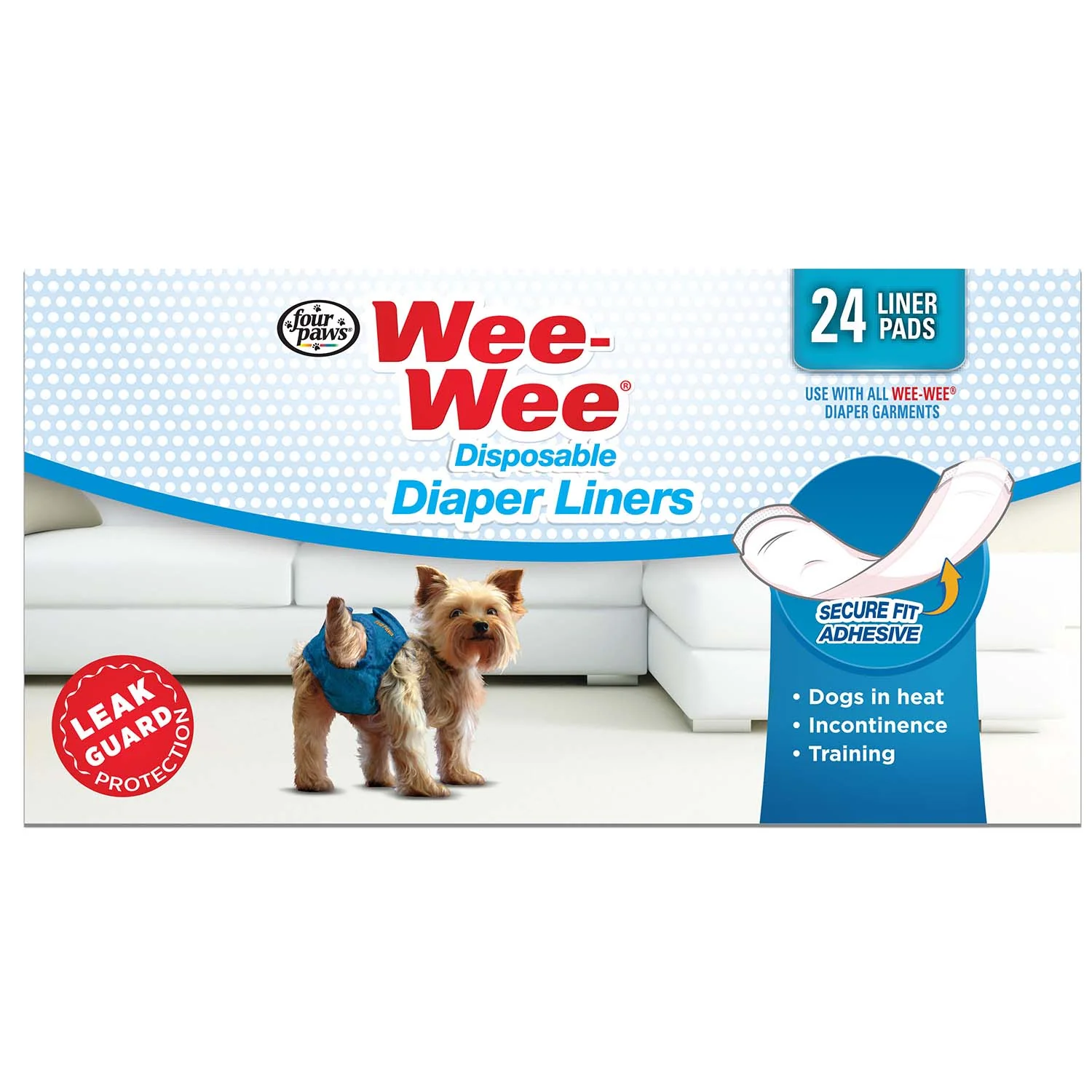 Wee-Wee Dog Diaper Garment Pads, 24 Count - Healthber