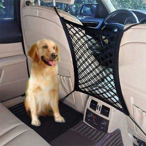 DYKESON Dog Car Net Barrier Pet Barrier with Auto Safety Mesh Organizer Baby Stretchable Storage Bag Universal for Cars - Healthber