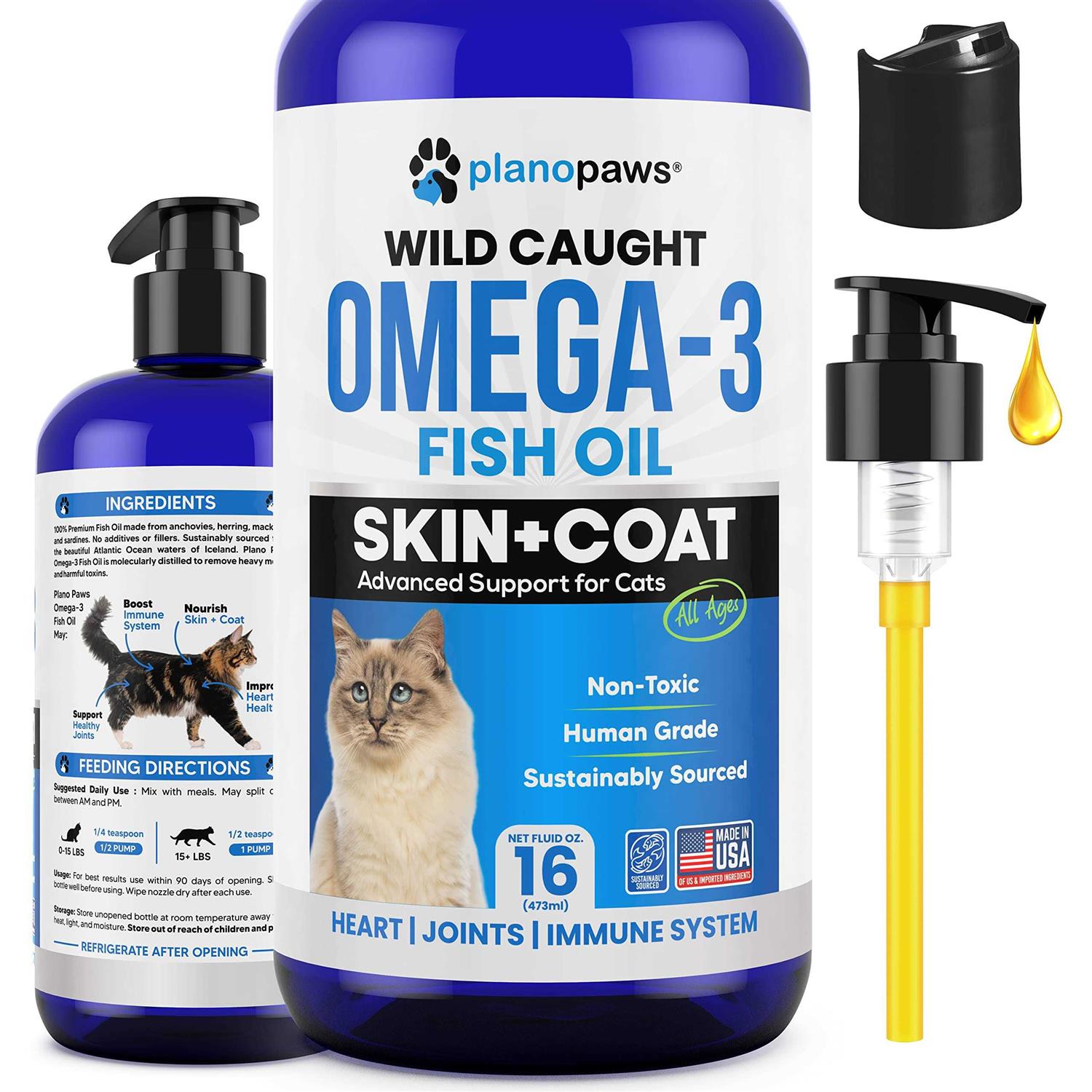 planopaws Omega 3 Fish Oil for Cats Better Than Salmon Oil for Cats - Healthber