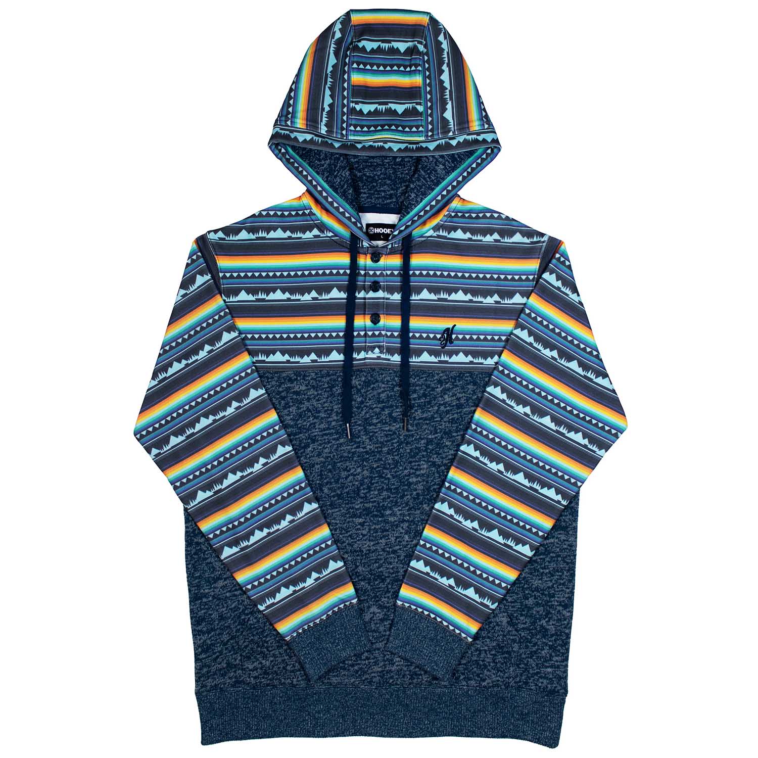 Hooey Jimmy Men's Hoodie, Navy & Stripe - Healthber