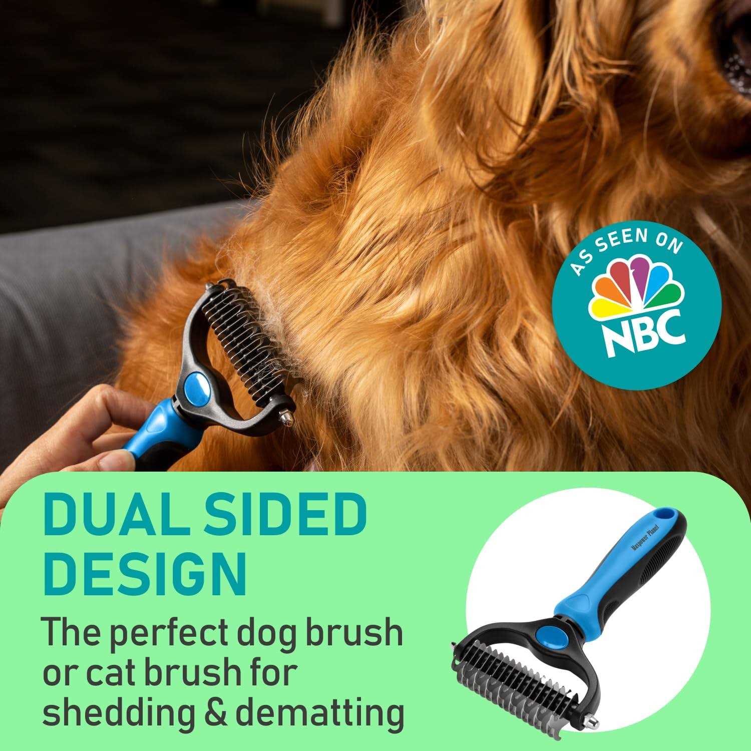 Maxpower Planet Pet Grooming Brush Double Sided Shedding Dematting Undercoat Rake for Dogs - Healthber