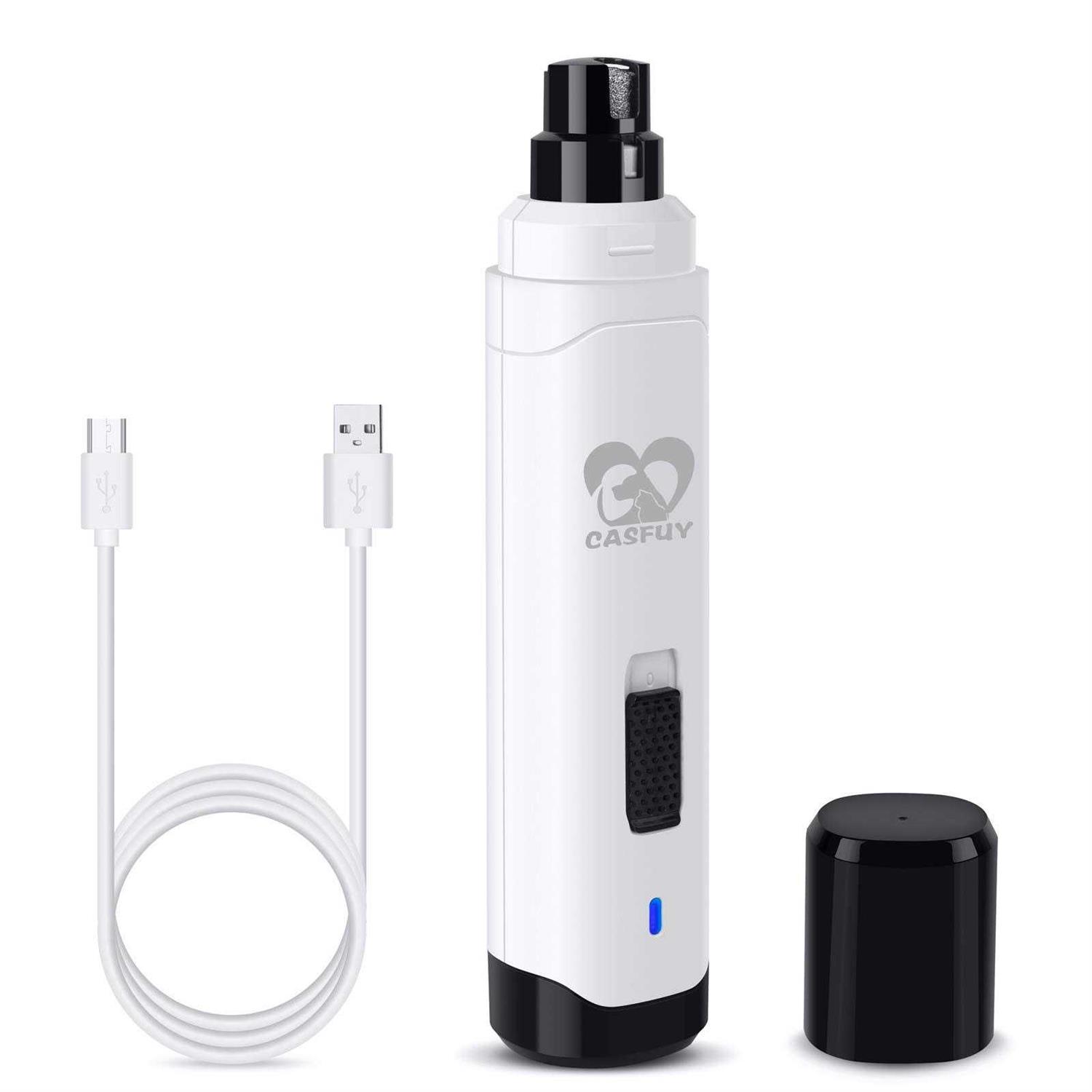 Casfuy Dog Nail Grinder Upgraded Professional 2-Speed Electric Rechargeable Pet Nail Trimmer Painless Paws Grooming & Smoothing for Small Medium - Healthber