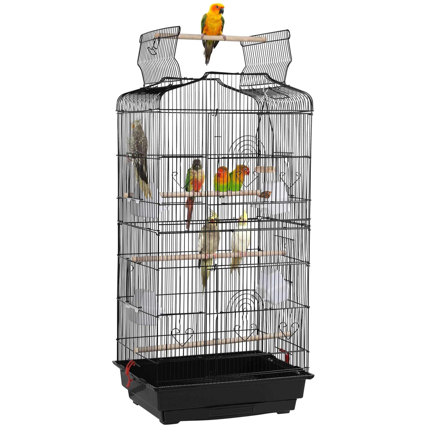Topeakmart Open Top Metal Bird Cage - Healthber