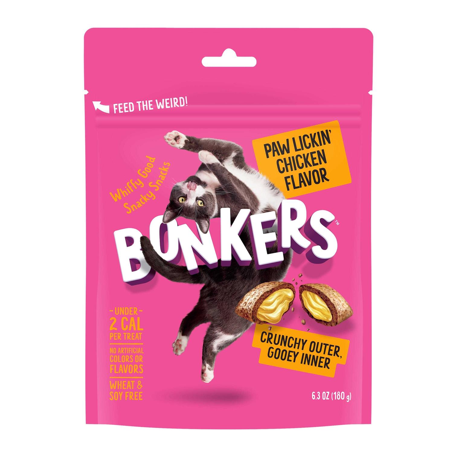 Bonkers Paw Lickin Chicken Crunchy Cat Treats - Healthber