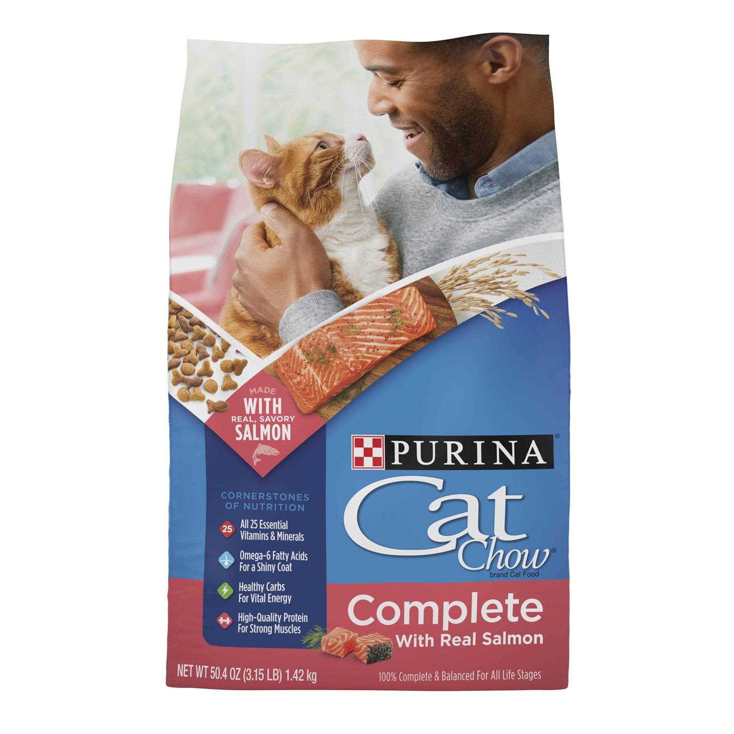 Purina Cat Chow Complete Salmon High Protein Dry Cat Food - Healthber