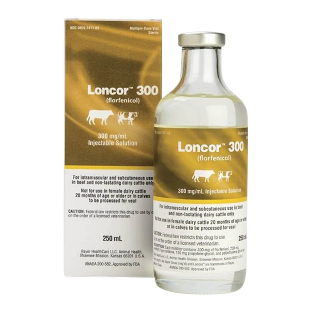Rx Loncor 300 (florfenicol) Injectable Solution for Cattle, 500 mL - Healthber