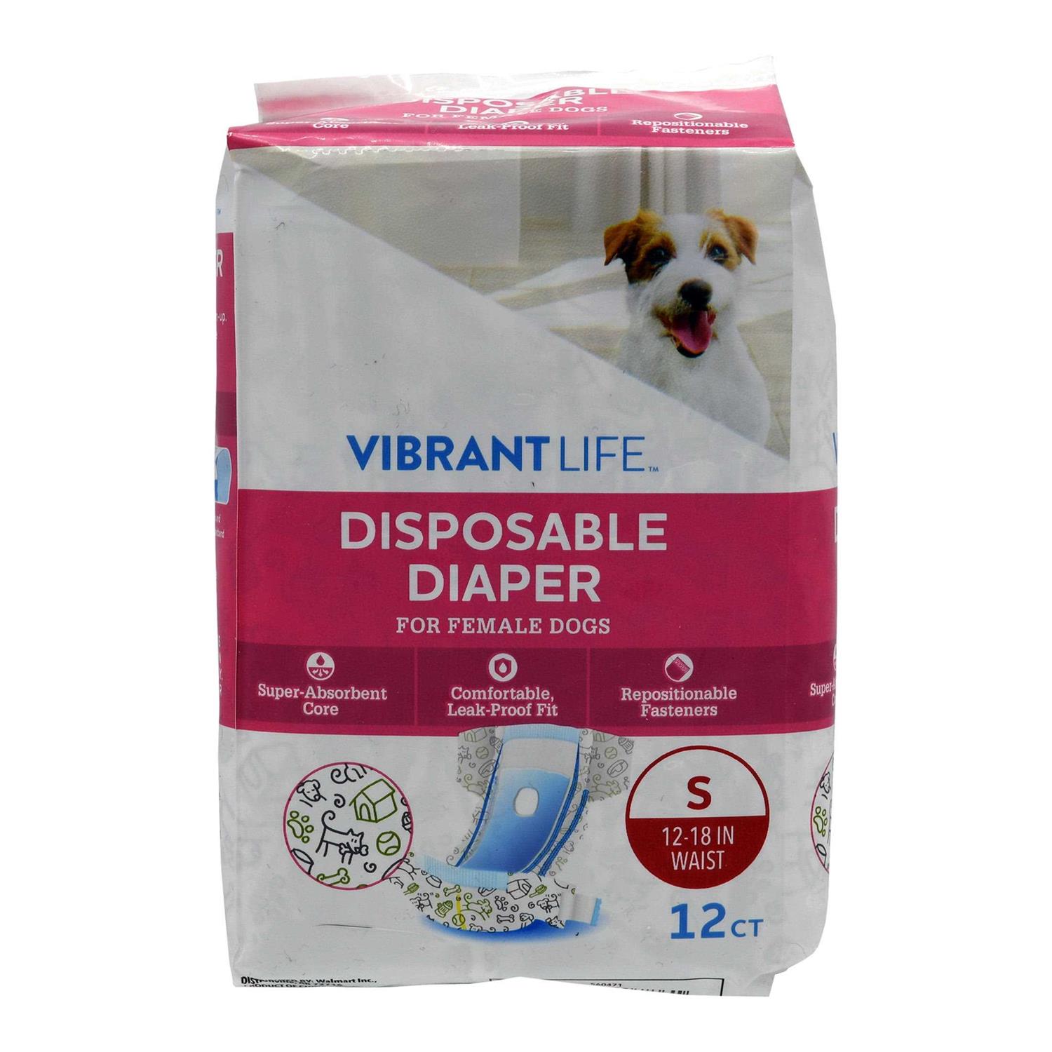 Vibrant Life Disposable Diapers for Female Dogs - Healthber