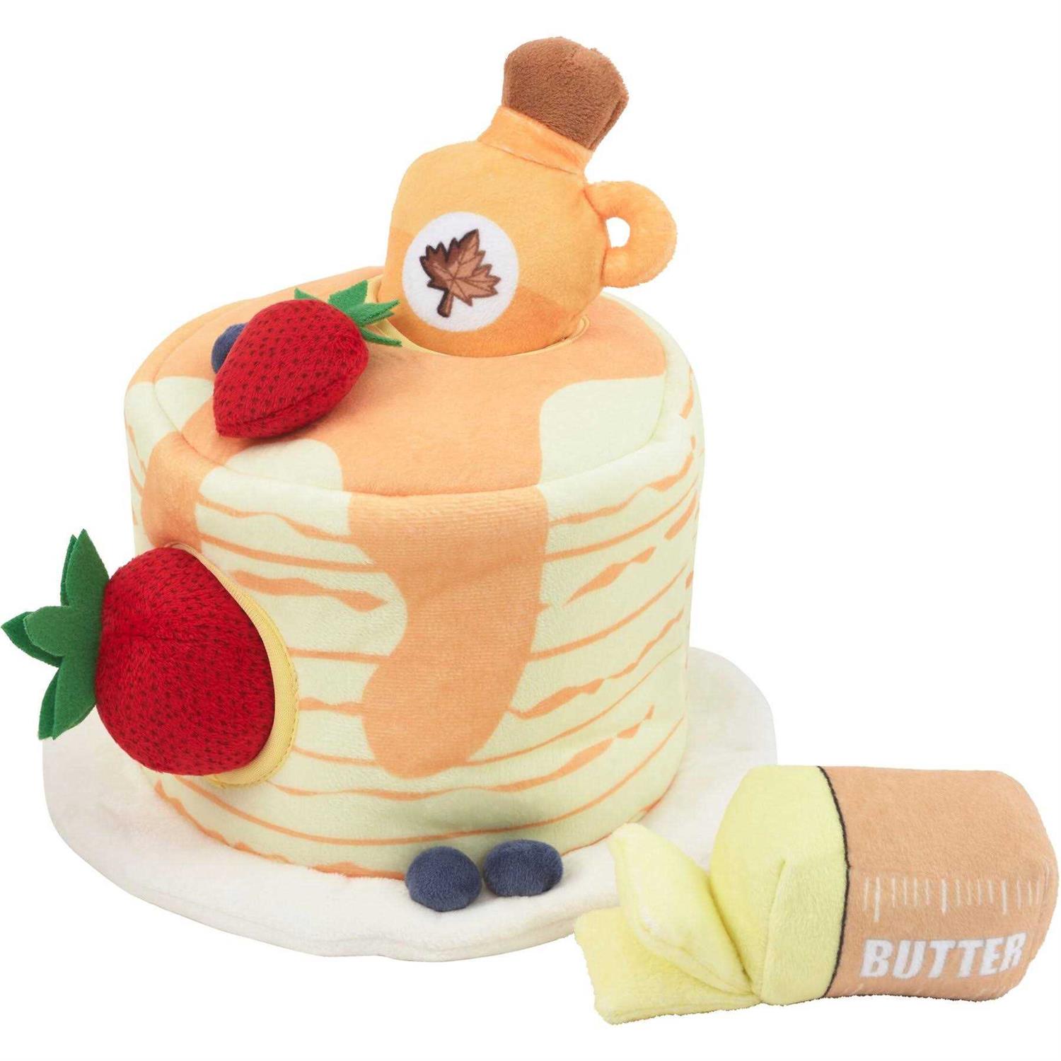 Frisco Brunch Pancake Hide & Seek Puzzle Plush Squeaky Dog Toy - Healthber