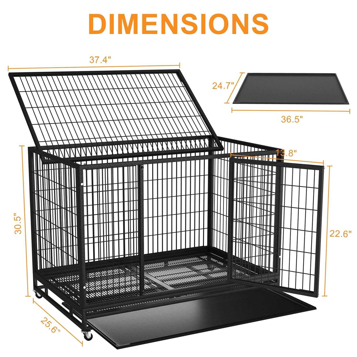 Boldbone 48/38 inch Heavy Duty Dog Crate for Large Dogs Dog Kennels and Metal Wire Cages - Healthber
