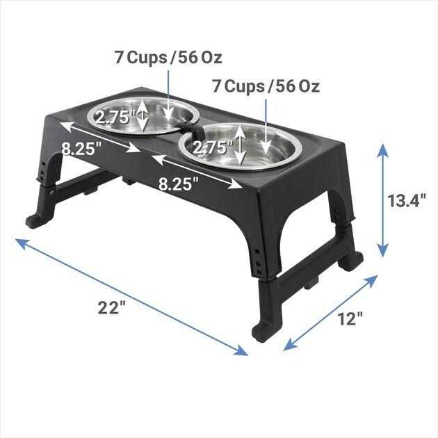 Frisco Stainless Steel Bowls with Adjustable Elevated Holder - Healthber