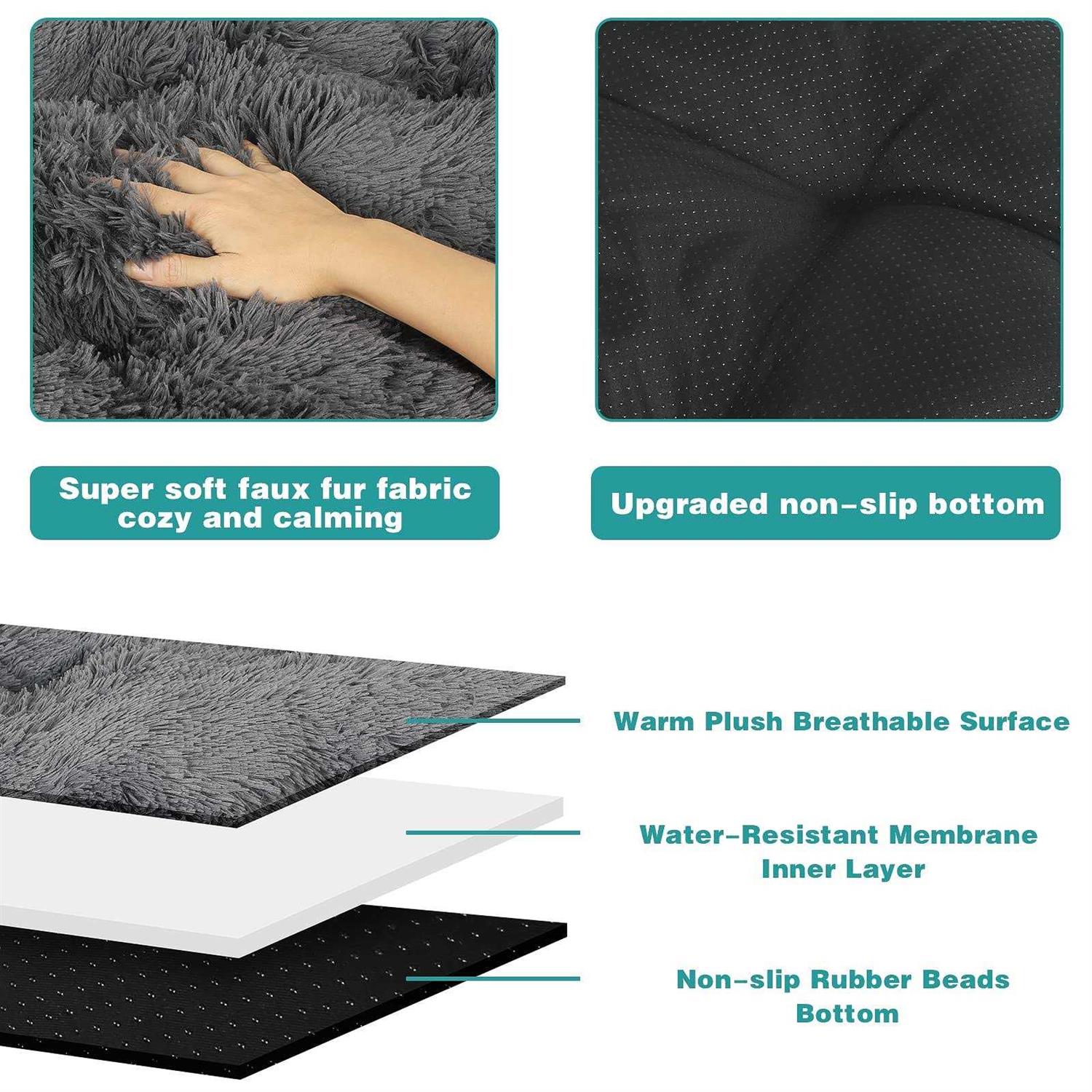 yhoerr Dog Bed, Plush Soft Pet Mat Pad & Furniture,Washable Anti-Slip Dog Crate Bed for Large Medium Small Dogs and Cats - Healthber