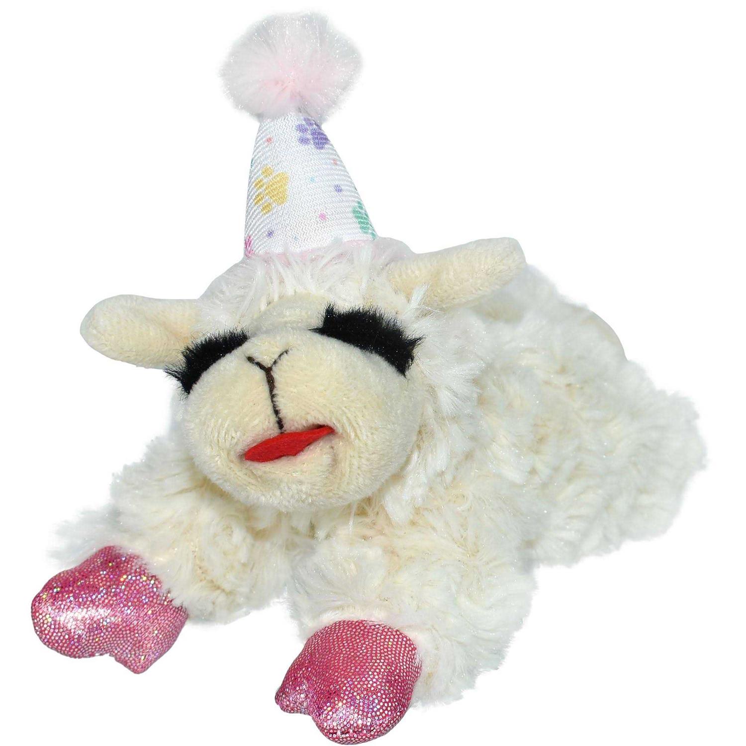 Multipet Birthday Lamb Chop Dog Toy - Healthber