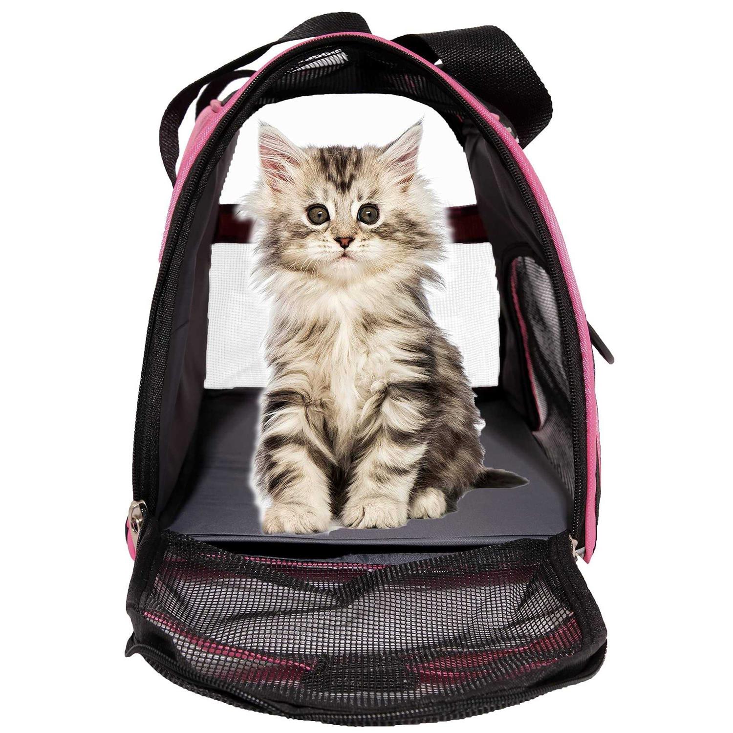 MuchL Cat Carrier Soft-Sided Pet Travel Carrier for Medium Cats Small Cats Dog Carriers for Small Dogs Puppy Comfort Portable Foldable Dog Cat Pet - Healthber