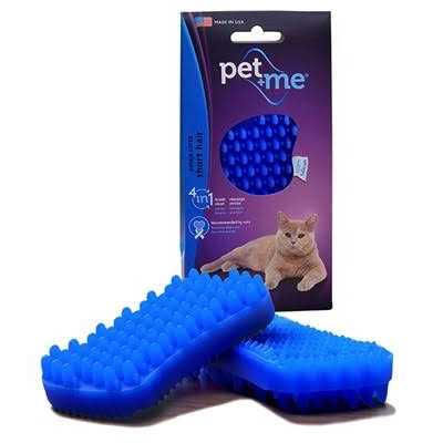 Vetnique Labs Pet + Me Blue Short Hair Cat Multifunctional Grooming Brush - Healthber