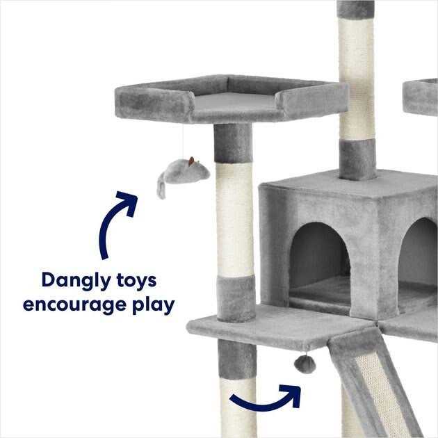 Frisco 72-in Faux Fur Cat Tree Condo - Healthber