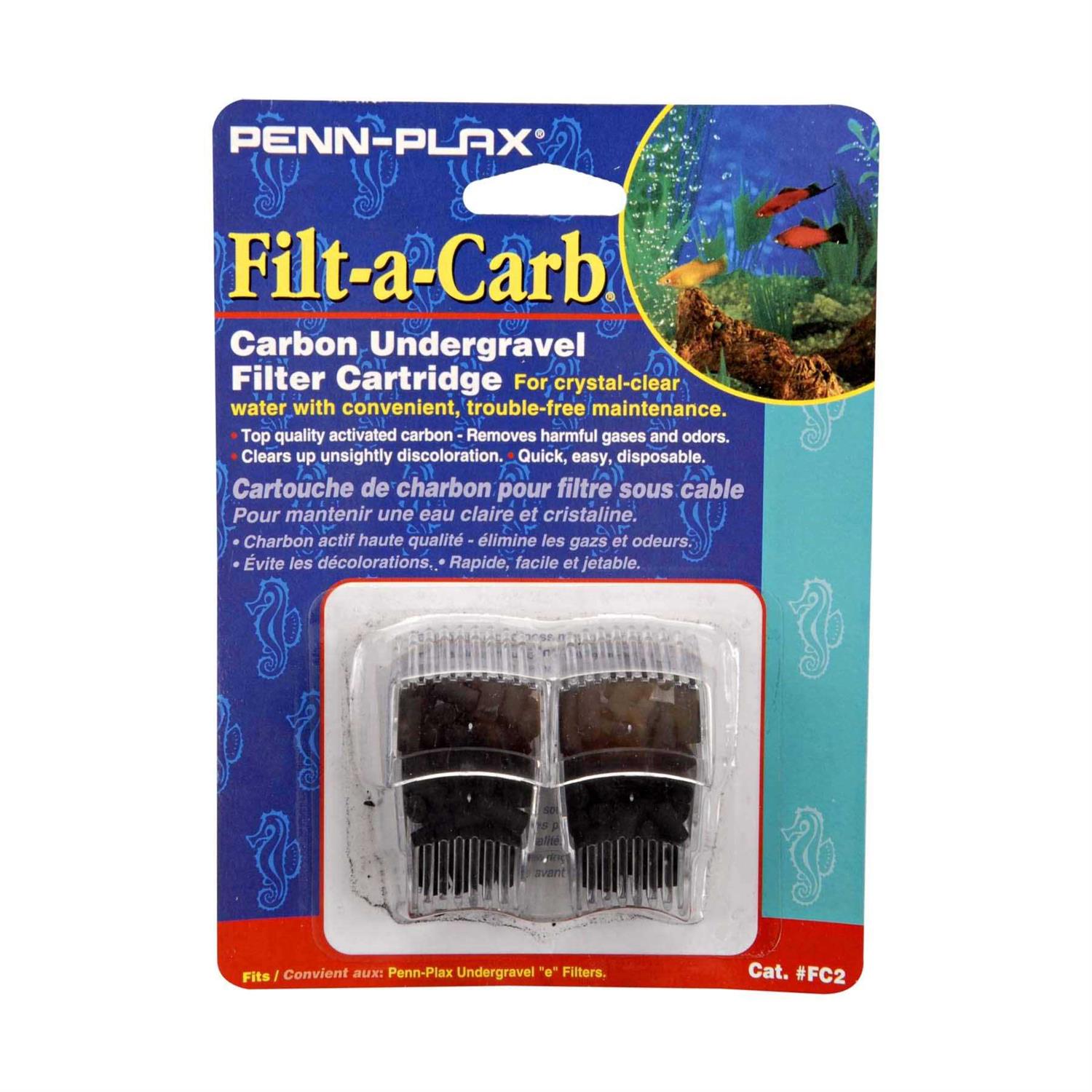 Filt-a-Carb Activated Carbon Media Cartridges for Multi-Pore and Undergravel E Filters Penn Plax - Healthber