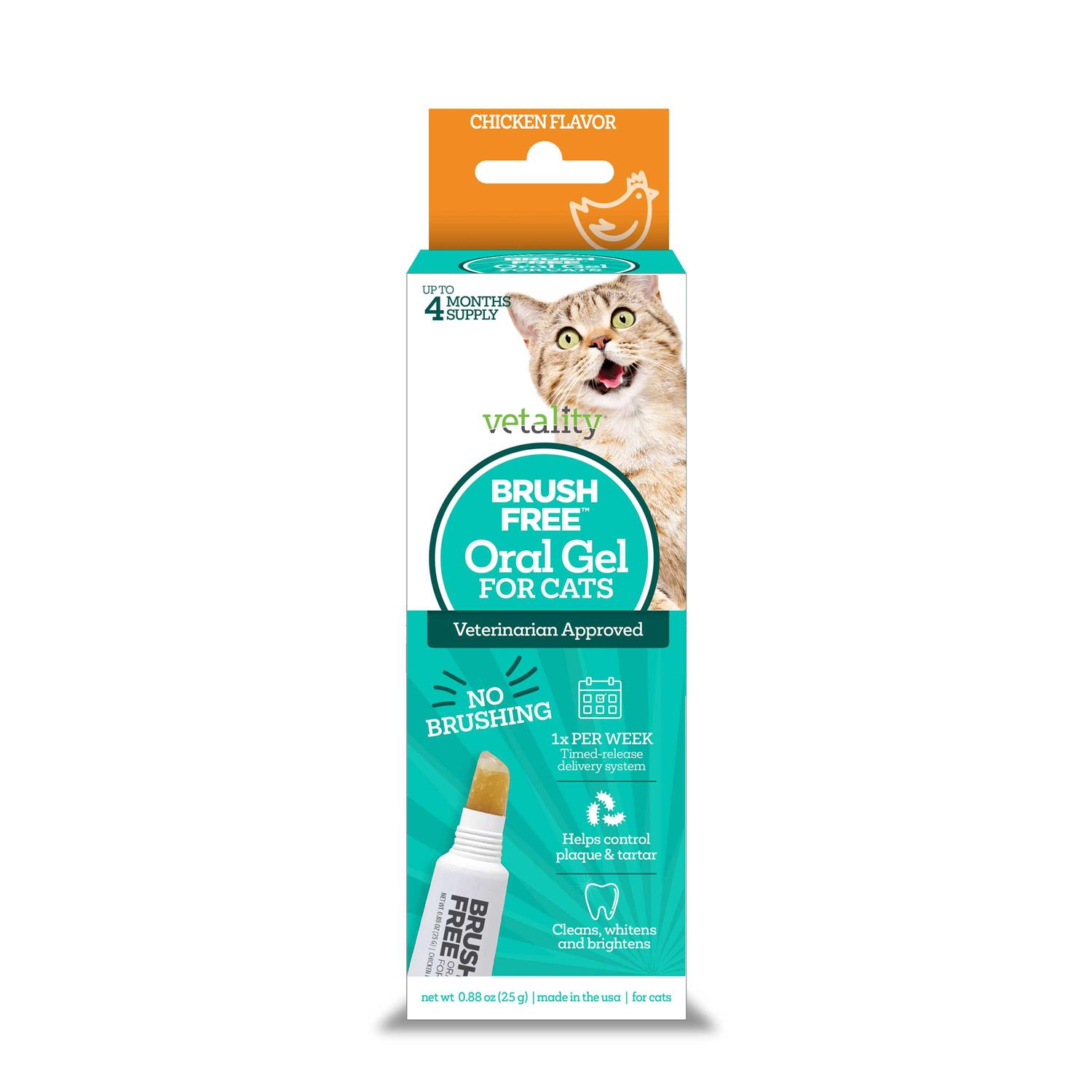 Vetality Brush Free Oral Gel for Cats - Healthber