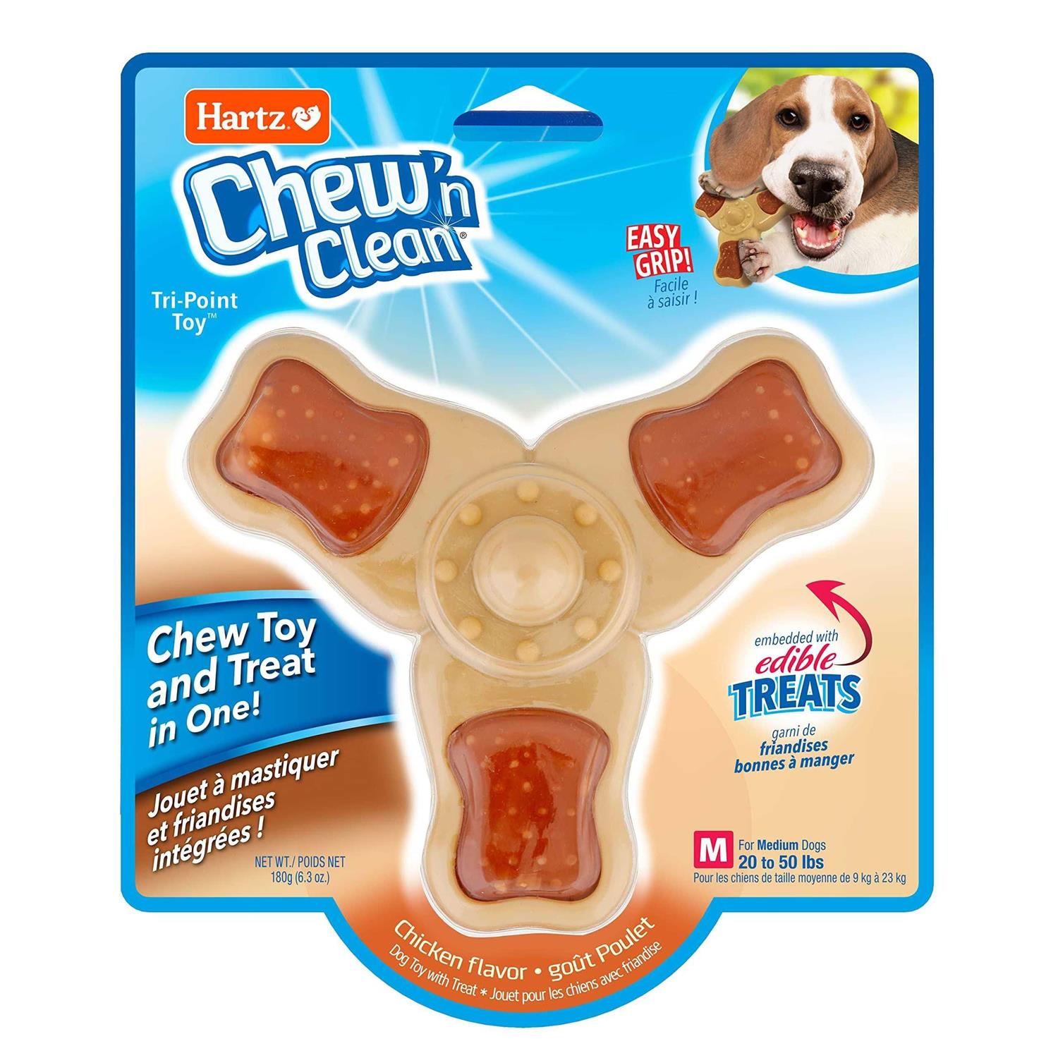 Hartz Chew n Clean Tri-Point Chew Toy - Healthber