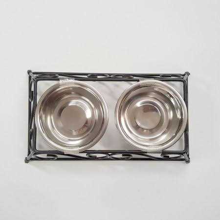 Gofetch Double Diner Stainless Steel Pet Food Bowl - Healthber