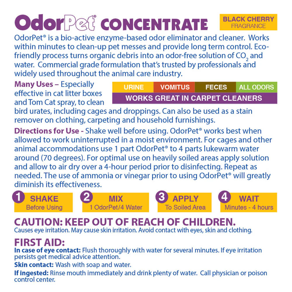 OdorPet Stain and Odor Remover Concentrate, ? Gallon - Healthber
