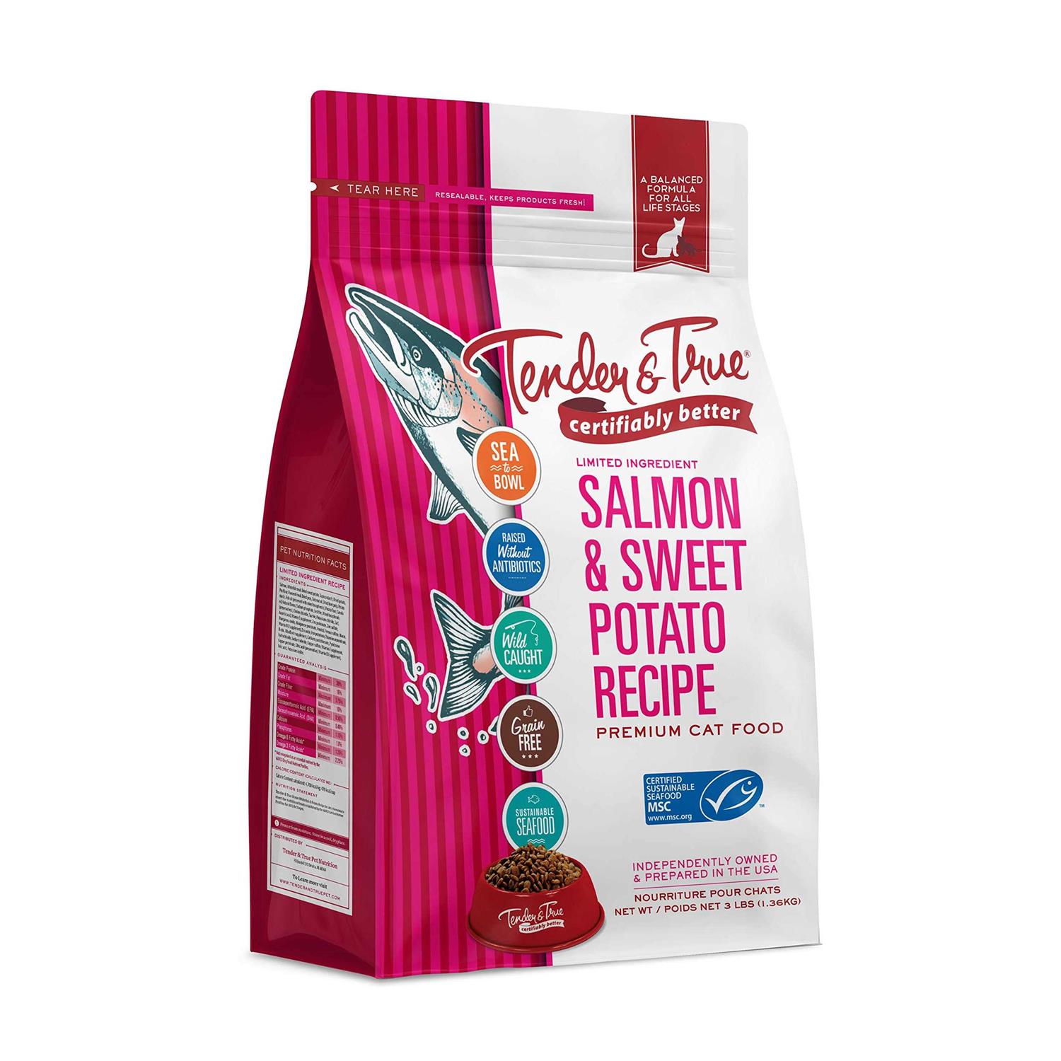 Tender & True Salmon & Sweet Potato Recipe Dry Cat Food - Healthber