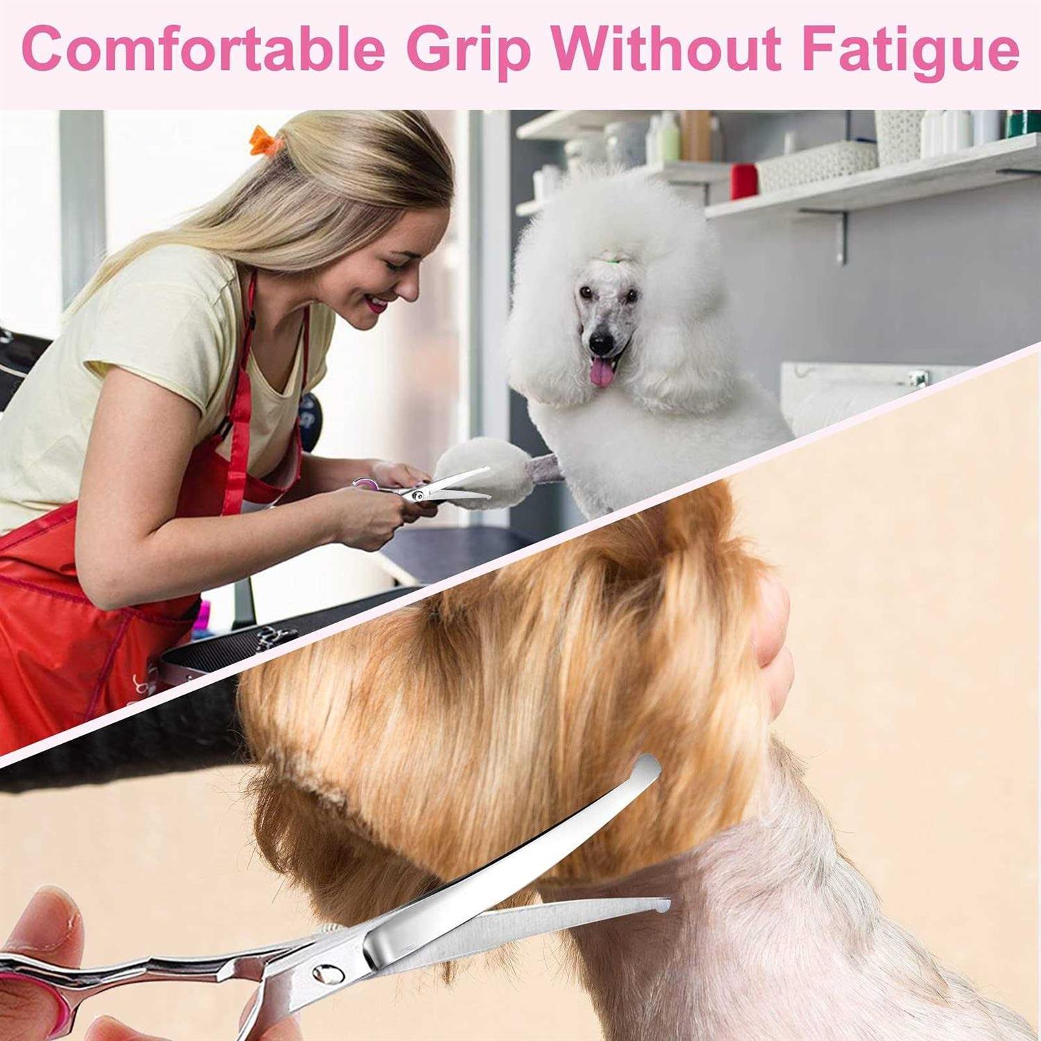 Gimars Professional 5 in 1 Grooming Scissors for Dogs 4CR with Safety Round Tip - Healthber
