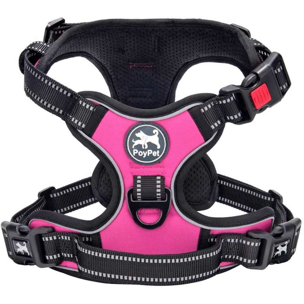 Poypet No Pull Dog Harness, Reflective Vest Harness with Front Adjustable - Healthber