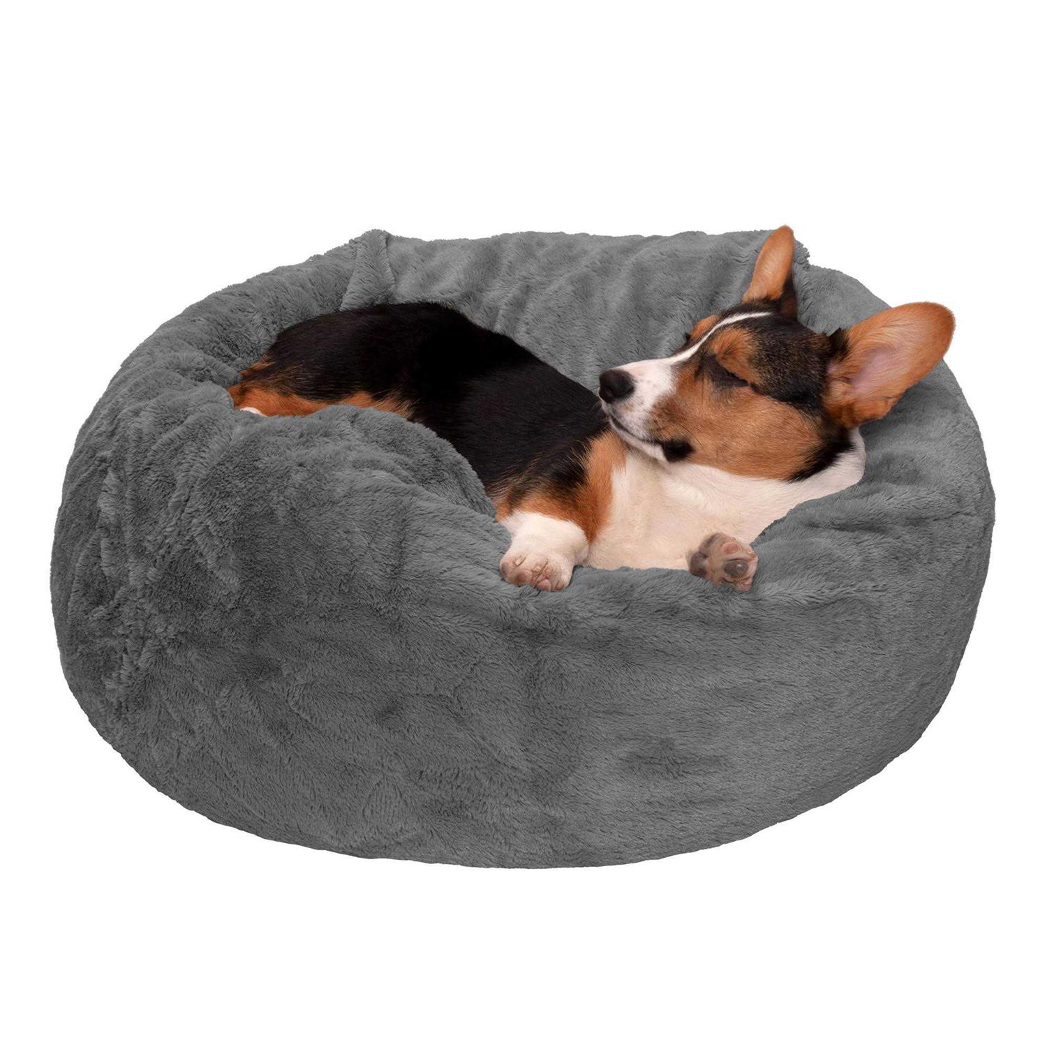 FurHaven Pet Round Plush Ball Dog Bed - Healthber