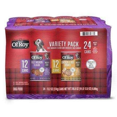 Ol’ Roy Meaty Loaf Wet Dog Food Variety Pack, Filet Mignon Flavor and Chicken & Rice Dinner - Healthber