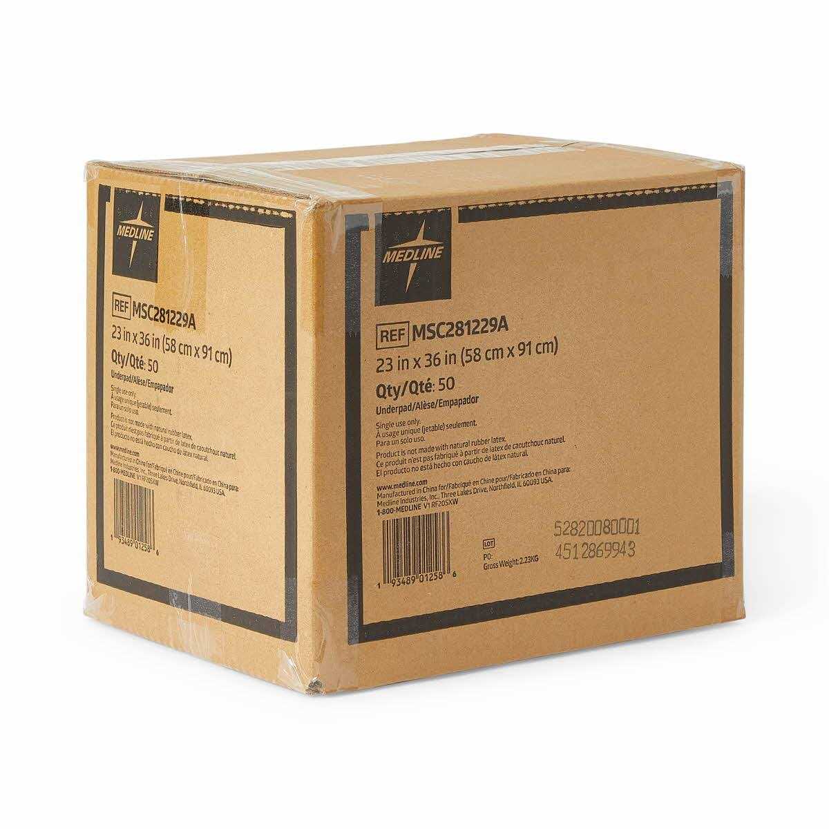 Medline Disposable Chucks Pads 23 x 36 inches Ultra-Light Absorbency Pee Pads for Surface Protection - Healthber