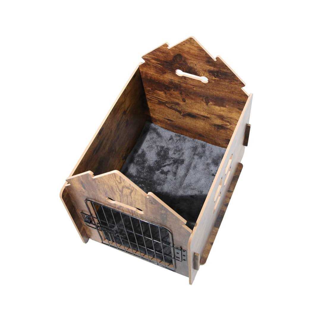 Byrn Wooden Pet house Indoor w/ Roof dog house w/ Removable Mat and Lockable Door for Small dog cat Tucker Murphy Pet Finish - Healthber