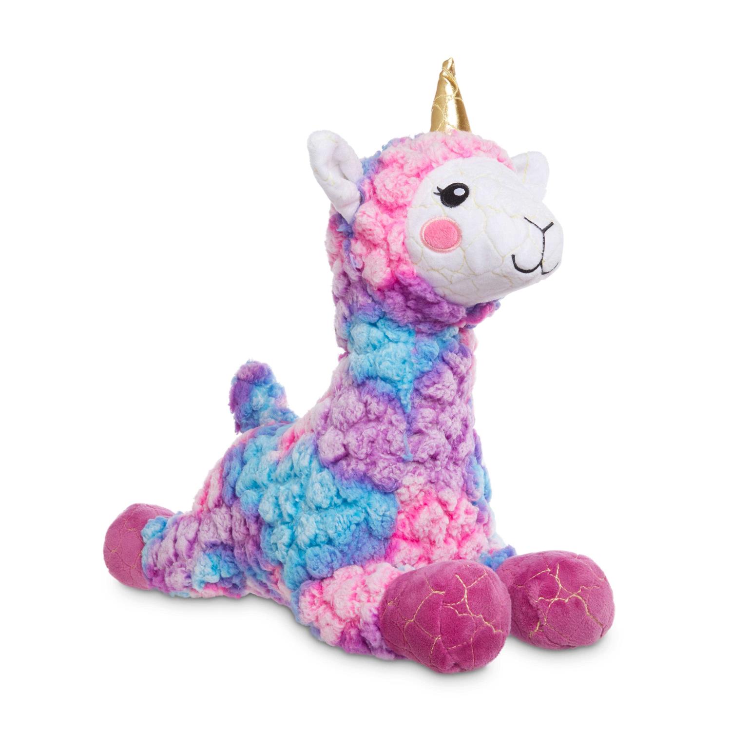 Leaps & Bounds Ruffest & Tuffest Llama-corn Tough Plush Dog Toy with Kevlar Stitching - Healthber