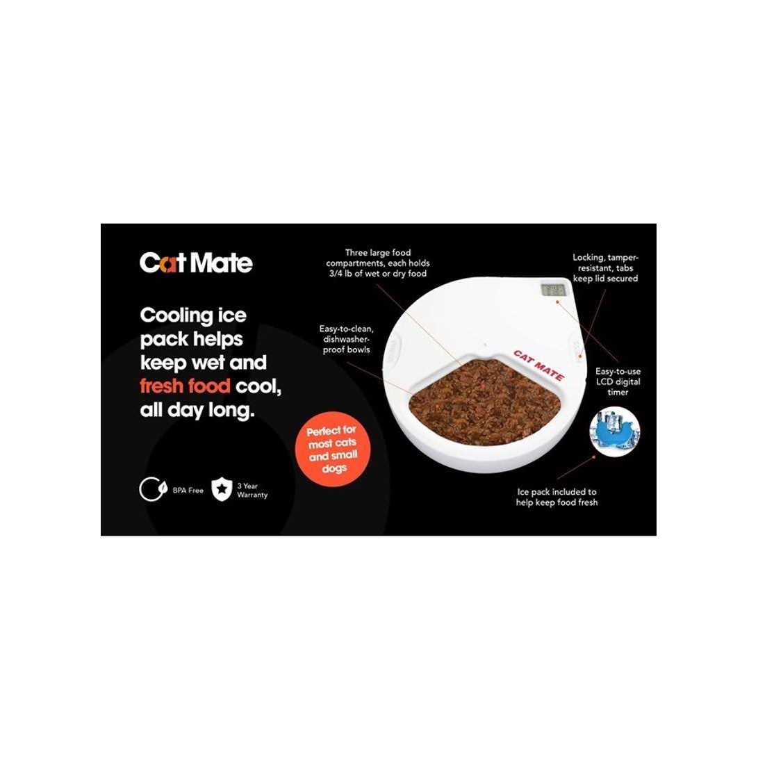 Closer Pets Five-meal Automatic Pet Feeder with Stainless Steel Bowl Inserts and Ice Packs - Healthber