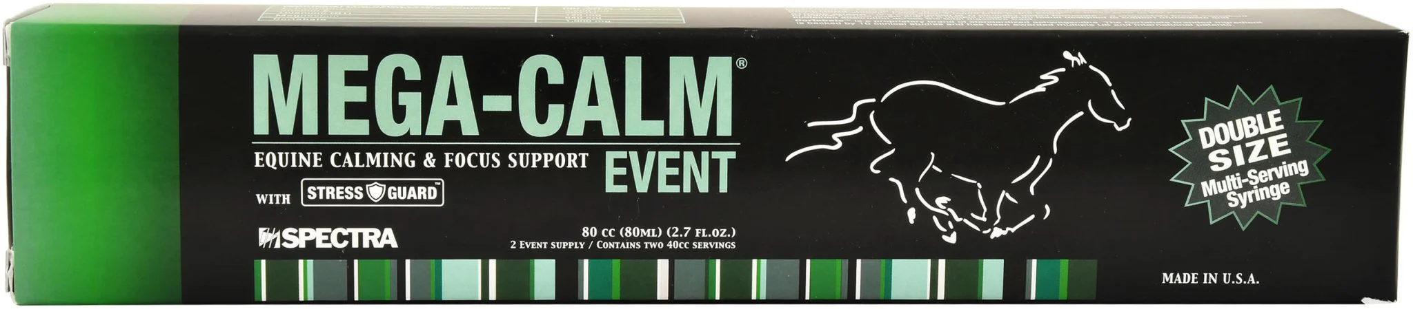 Mega-Calm Event 2-Dose Equine Calming & Focus Support Syringe, 80 cc - Healthber