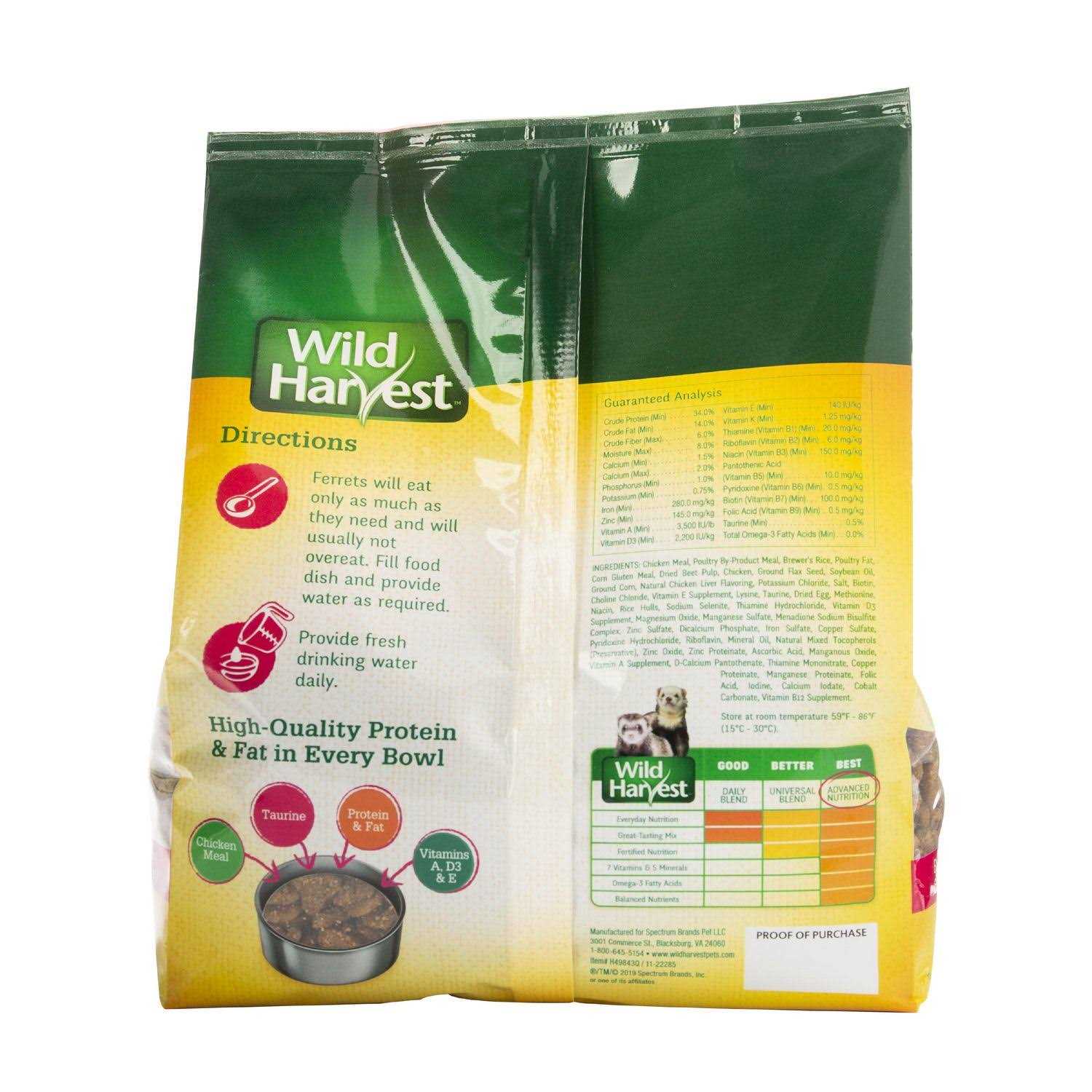 Wild Harvest Advanced Nutrition Ferret Food - Healthber